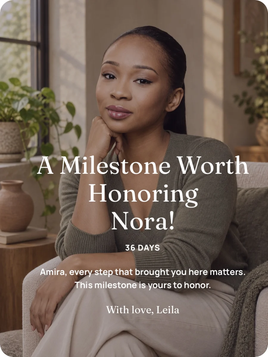 Personal milestones AI portrait example from HoorayTime