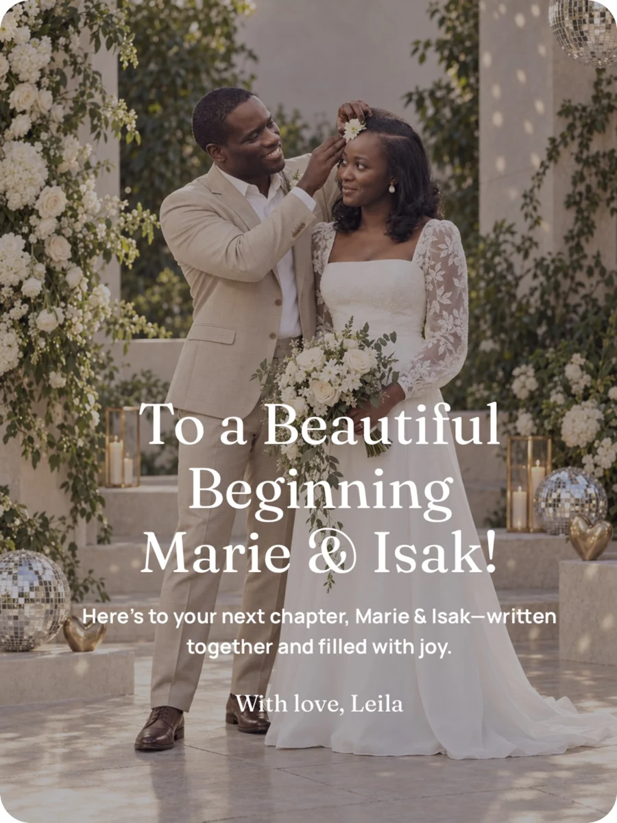 Wedding & love AI portrait example from HoorayTime